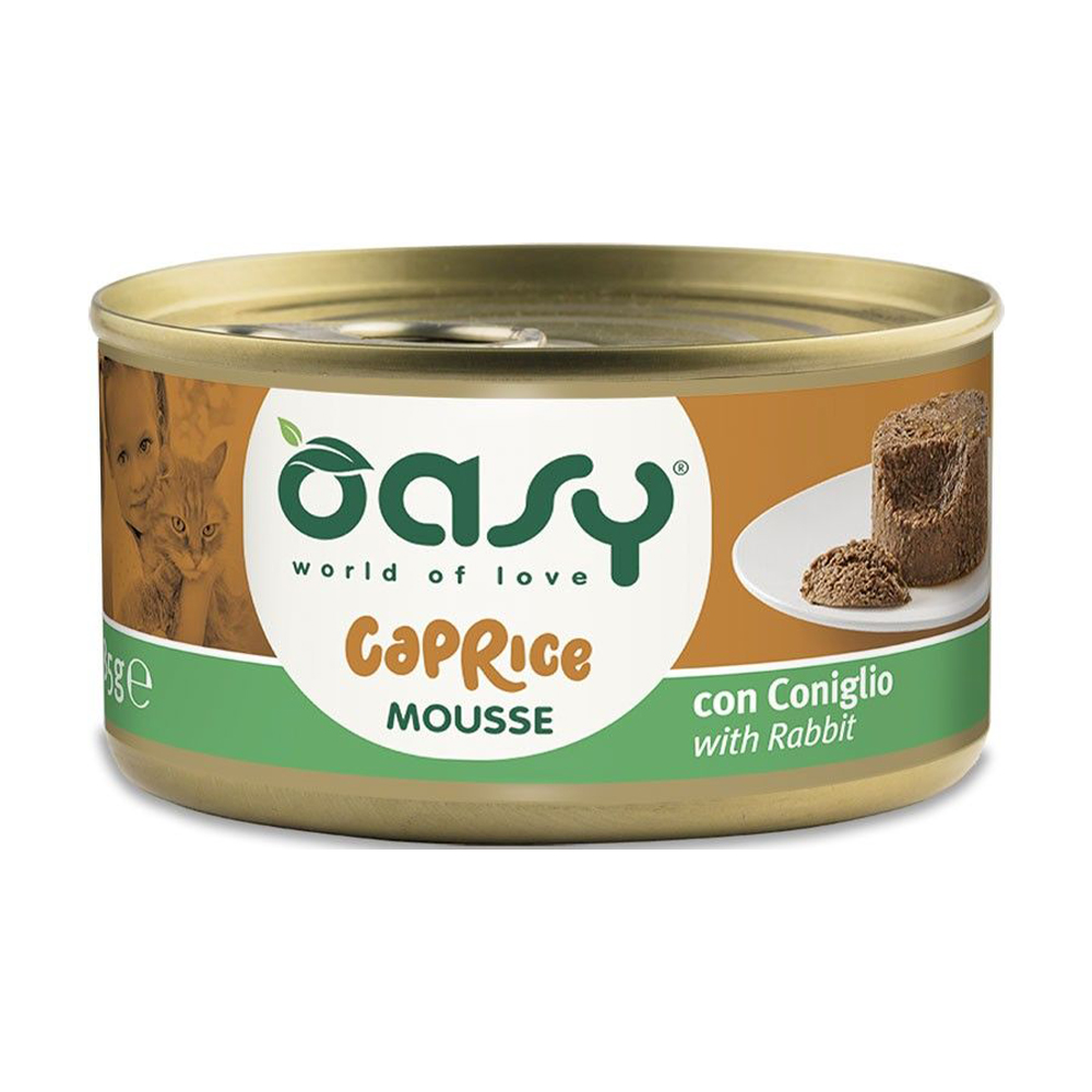 Вологий корм для кішок Oasy з кроликом, 85 г